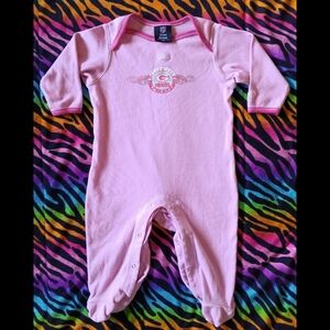 🩷 Green Bay Packers Reebok Team Pink Glitter Onesie Sleeper Baby Girls 18M NFL